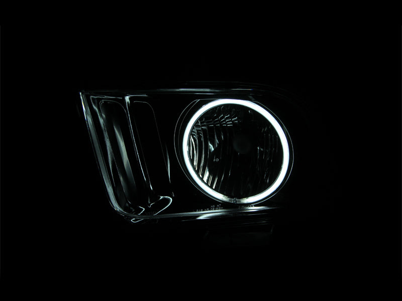 Anzo 2005-2009 Ford Mustang Crystal Headlights w/ Halo Black (CCFL)