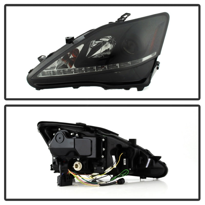 Spyder Lexus IS 250/350 2006-2010 Projector Headlights DRL Black Smoke PRO-YD-LIS06-DRL-BSM 5080073