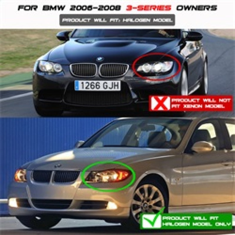 Spyder BMW E90 3-Series 06-08 Projector LED Halo Amber Reflctr Rplc Bulb Chrm PRO-YD-BMWE9005-AM-C 5009012