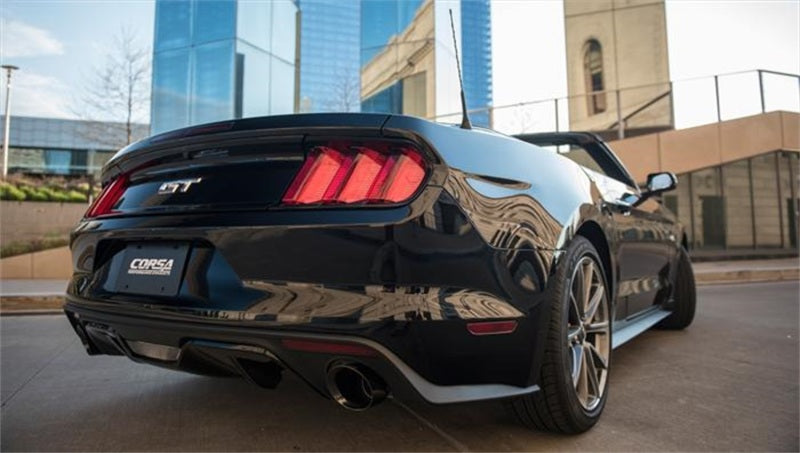 Corsa Performance 15-16 Ford Mustang GT Convertible 5.0L V8 Black Sport Cat-Back Dual