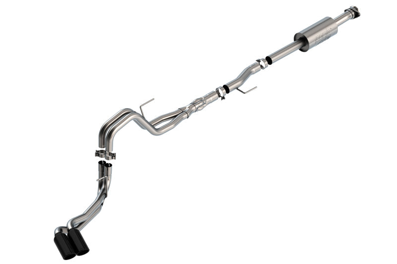 Borla F-150 2021 5.0L 4dr CC SB EC STB Lariat/KR/Platnm/LTD 3/2.25 DSE Cat-Back ATAK Black CHR Tips 140875BC