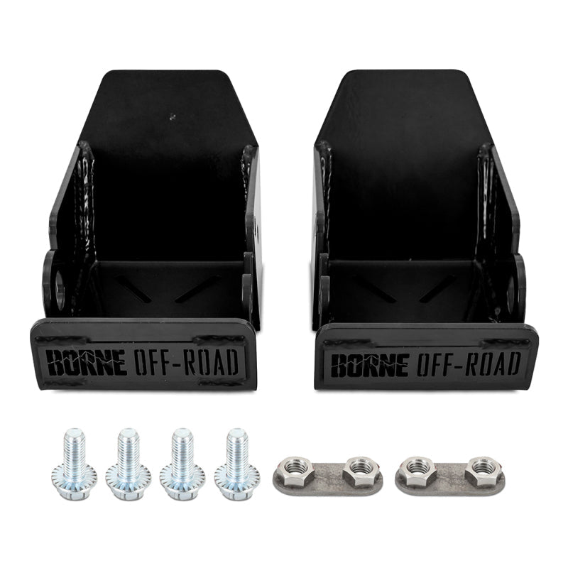 Borne Off-Road 2021+ Ford Bronco Skid Plate Rear Shock Pair Black BNSD-BR-21RSBK