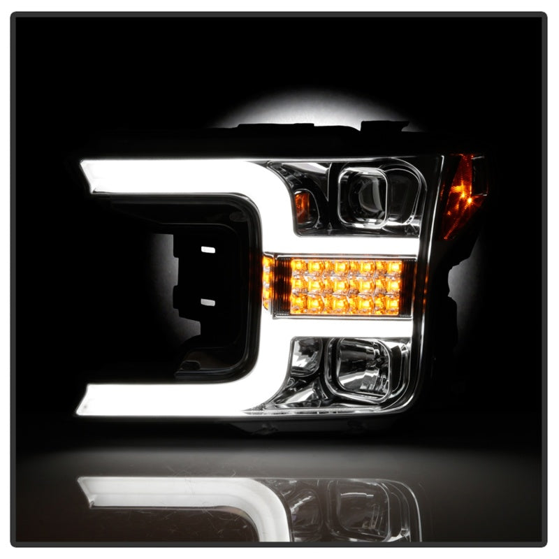 Spyder Signature Ford F150 18-19 (Halogen Model) Proj. Headlights - Chrome (PRO-YD-FF15018-LBSEQ-C) 5086631