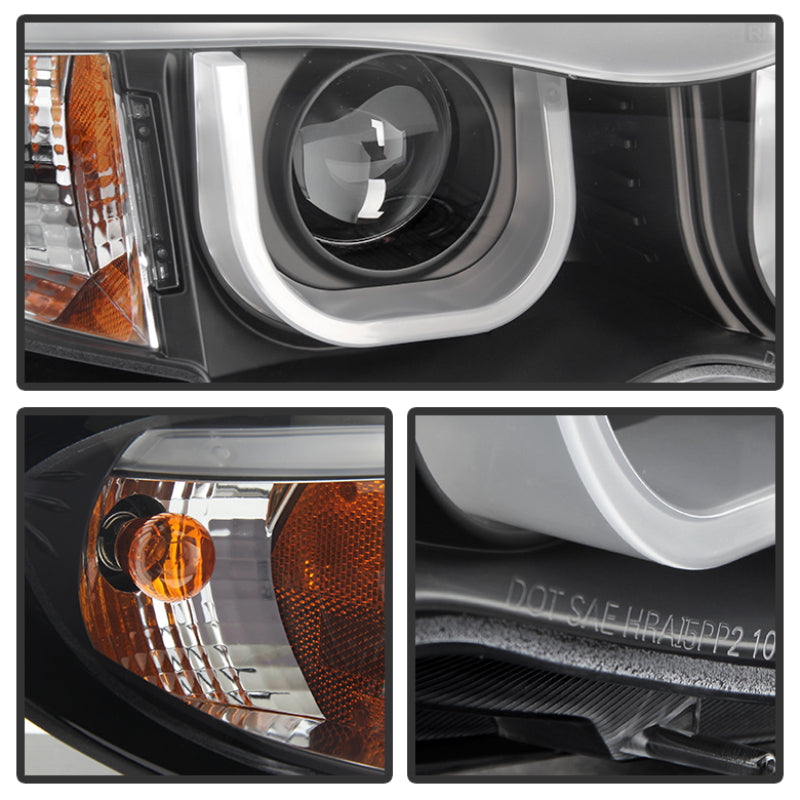Spyder BMW E46 3-Series 02-05 4DR Projector Headlights 1PC 3D Halo Blk PRO-YD-BMWE4602-4D-3DDRL-BK 5031877