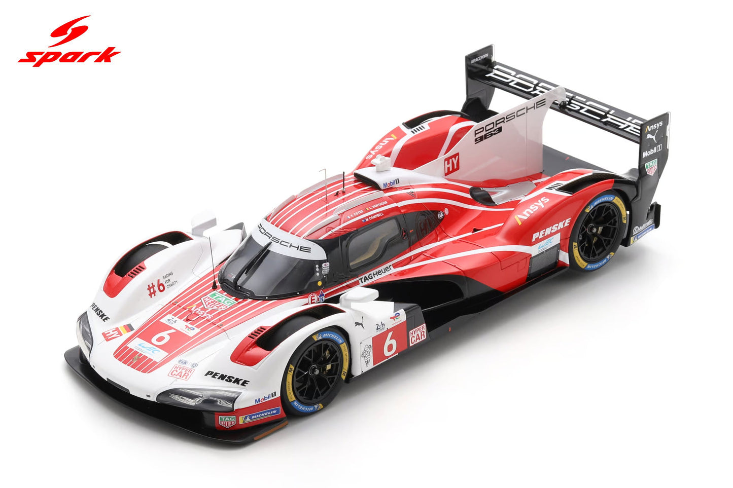 Spark Model Porsche 963 #6 Penske IMSA 2nd Le Mans 24hrs 2025 1:18 WITH DISPLAY