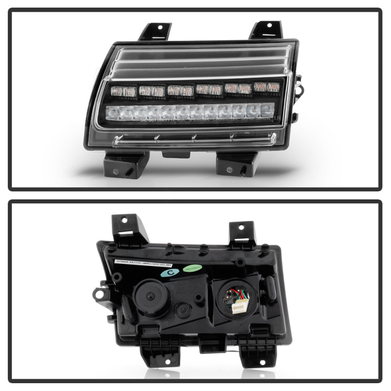 Spyder Jeep Wrangler 2018-2019 ( LED Model Only) LED Front Bumper Lights - Sequential Signal - Black 5086808