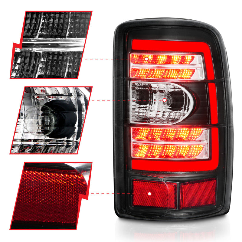 ANZO 2000-2006 Chevrolet Tahoe LED Tail Lights w/ Clear Lens Black Housing 311362