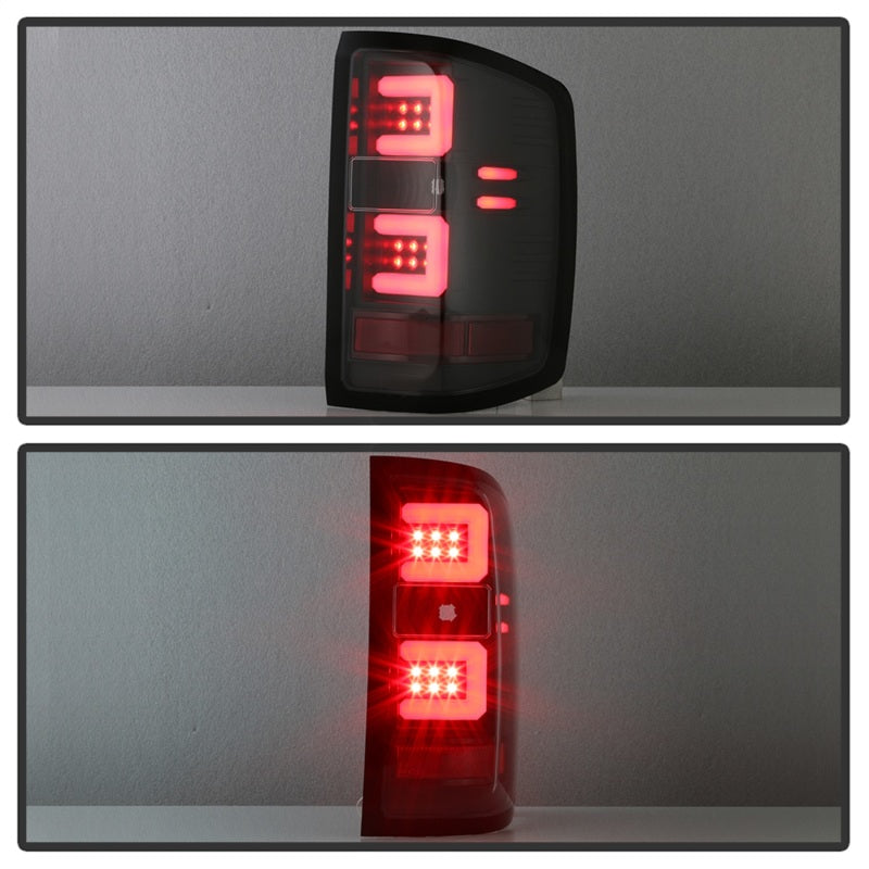 Spyder 16-18 Chevy Silverado Light Bar LED Tail Lights - All Black ALT-YD-CS16-LED-B 5085863