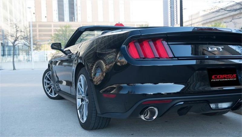 Corsa Performance 15-16 Ford Mustang GT Convertible 5.0L V8 Polished Xtreme Dual Rear