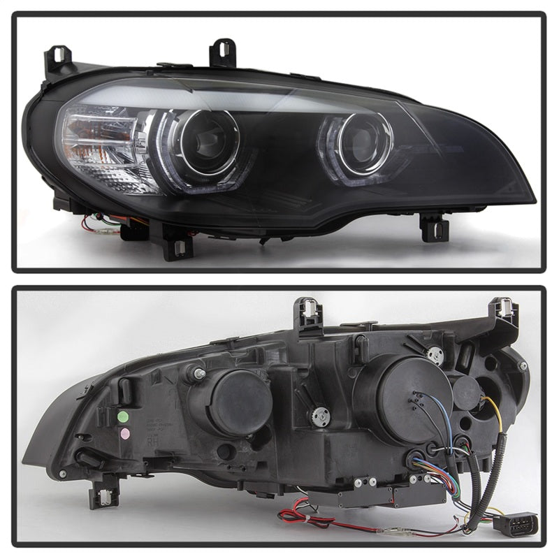 Spyder 07-10 BMW X5 E70 (HID Models Only) Projector Headlights - Black PRO-YD-BMWE7007-AFSHID-BK 5085481