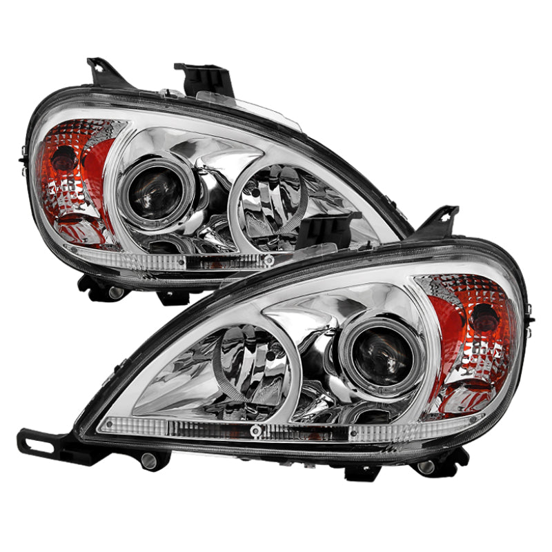 SPYDER Xtune Mercedes Benz W163 M-Class 98-05 Amber Projector Headlights Chrome PRO-CL-MBW16398-AM-C 5021908