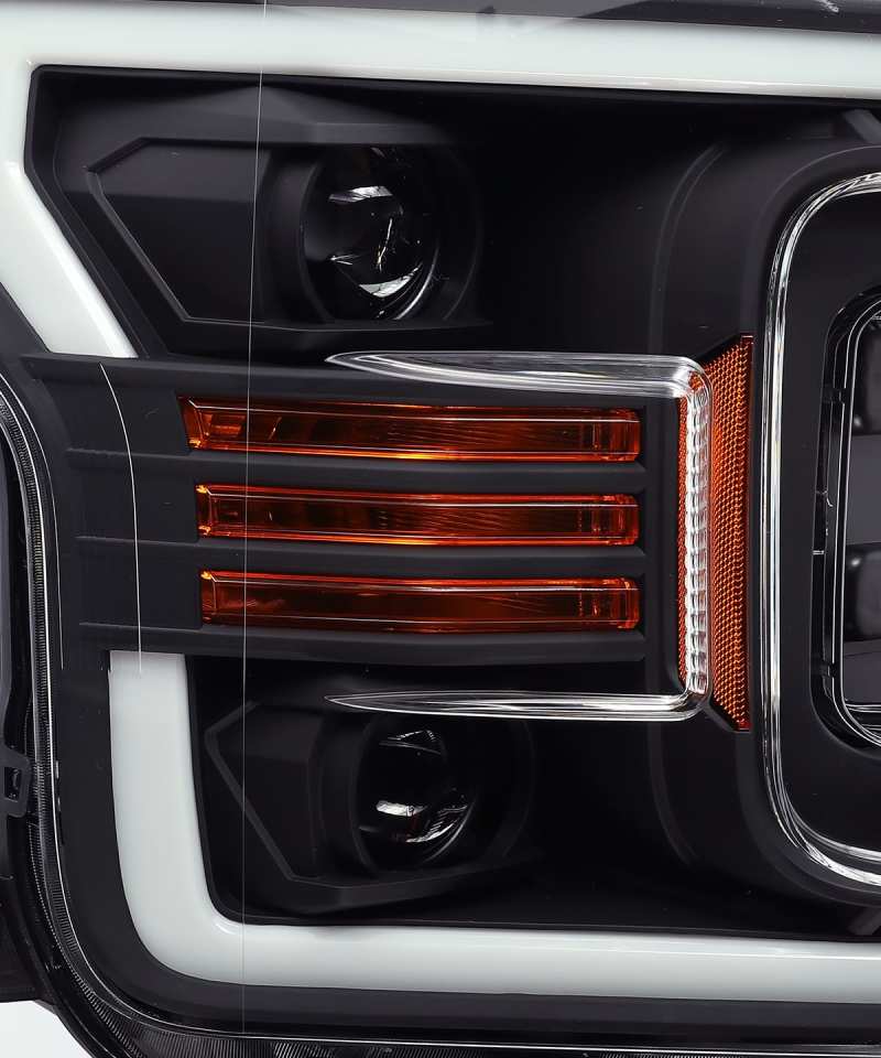 AlphaRex 18-19 Ford F-150 PRO-Series Proj Headlights Plank Style Matte Blk w/Activ Light/Seq Signal 880186 *Discontinued