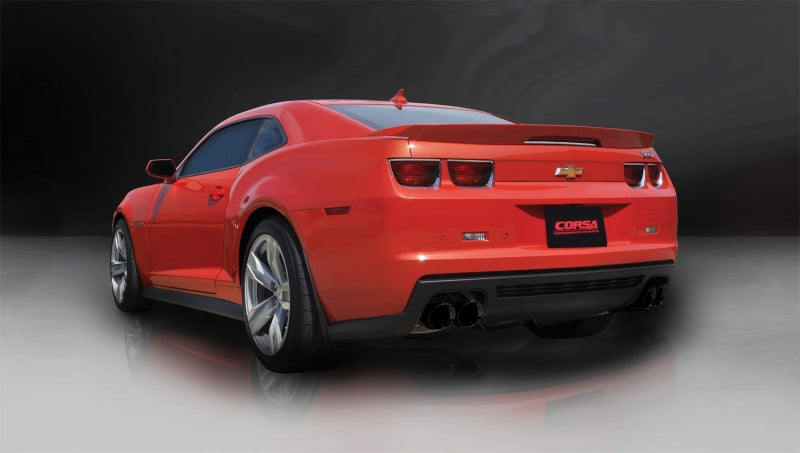 Corsa Performance 12-13 Chevrolet Camaro Coupe ZL1 6.2L V8 Black Sport Cat-Back + XO