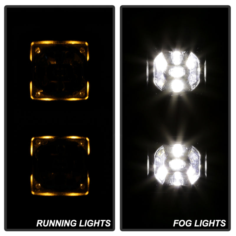 Spyder Dodge Ram 2013-2018 1500 Only Full LED Fog Lights W/Bracket and Universial Switch- Clear 9045424