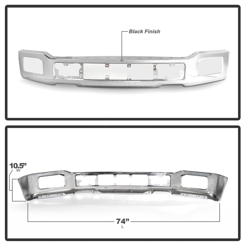 Spyder 18-20 Ford F150 XLT/Lariat w/ Fog Lights Hole Front Bumper - Chrome (FB-FF15018X-FOG-C) 9948435