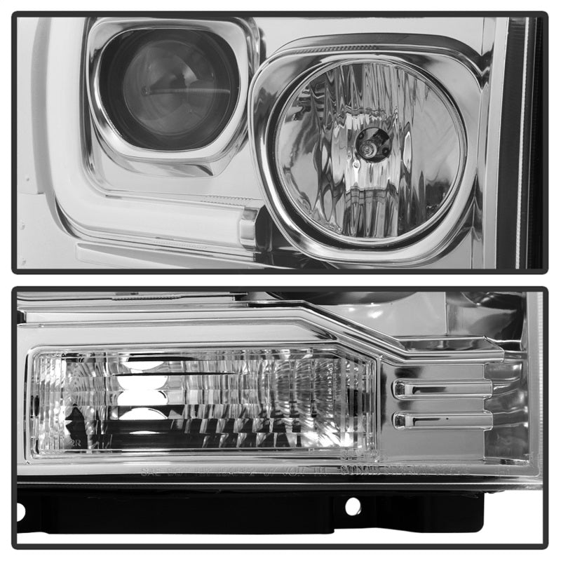Spyder 05-07 Ford F250/350/450 SD Ver 2 Proj Headlights - Light Bar DRL - Black PRO-YD-FS05V2-LB-C 5084682