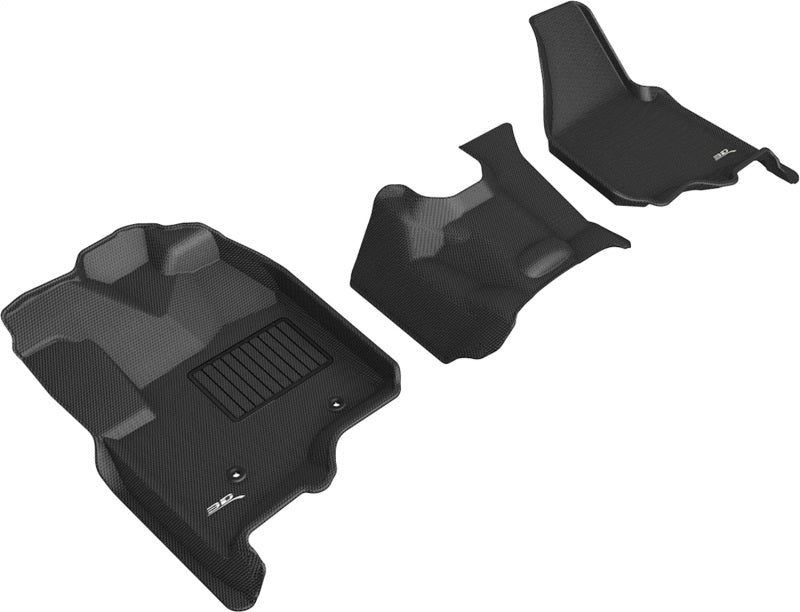 3D MAXpider 12-16 Ford F-250 350 450 Bench Seat No Floor Shift Kagu 1st Row Floormats - Black L1FR08911509