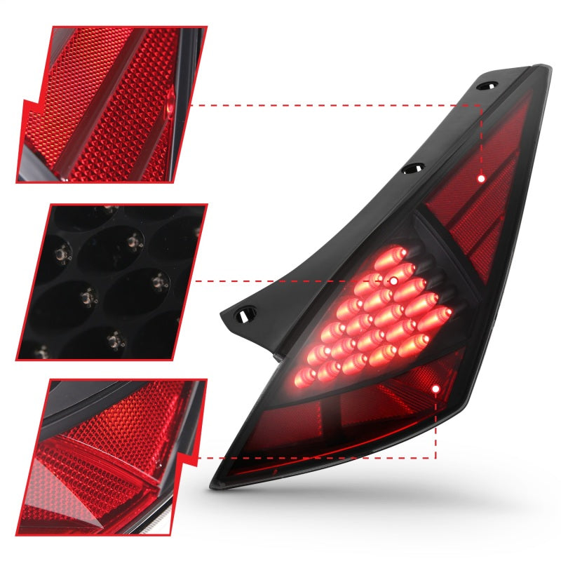 Anzo 2003-2005 Nissan 350Z LED Tail lights Smoke