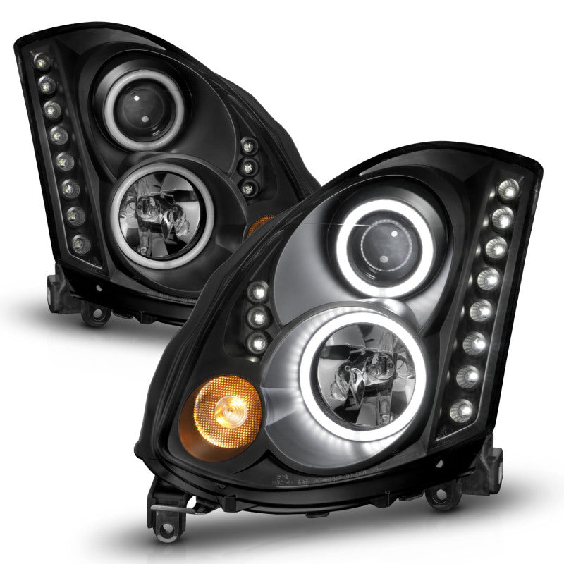 Anzo 2003-2007 Infiniti G35 Projector Headlights w/ Halo Black (CCFL) (HID