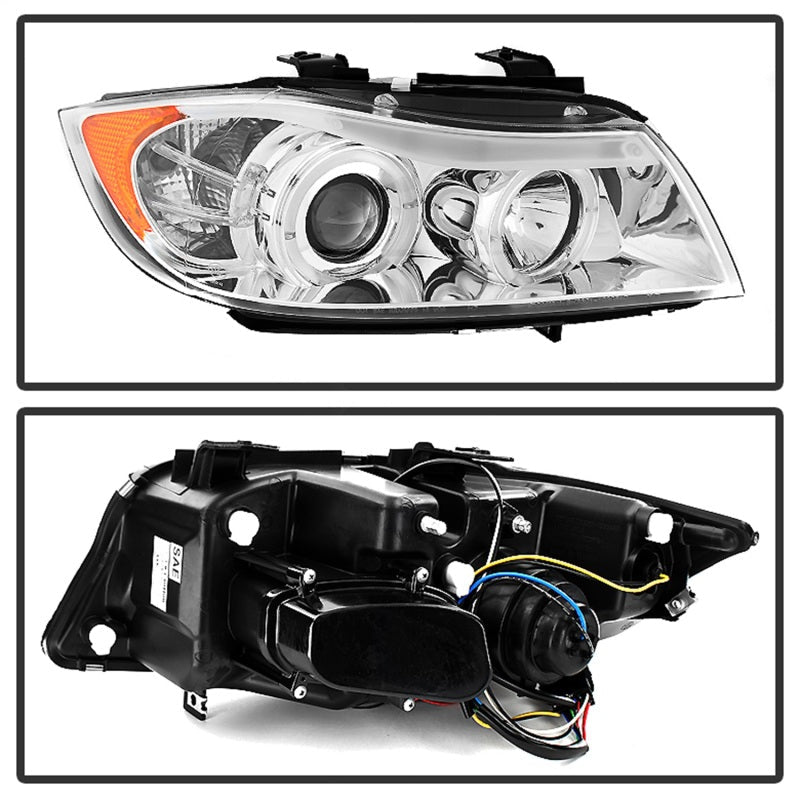 Spyder BMW E90 3-Series 06-08 Projector LED Halo Amber Reflctr Rplc Bulb Chrm PRO-YD-BMWE9005-AM-C 5009012
