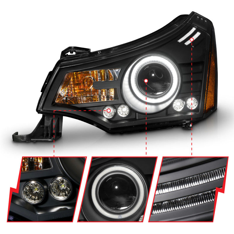 Anzo 2008-2011 Ford Focus Projector Headlights Black