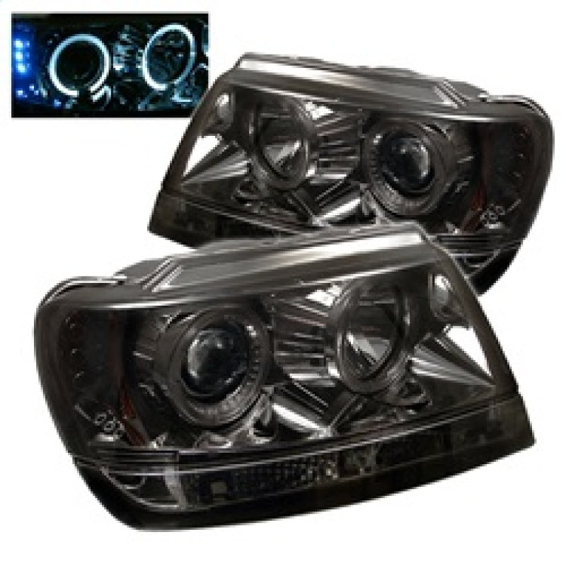 Spyder Jeep Grand Cherokee 99-04 Projector Headlights LED Halo LED Smke - PRO-YD-JGC99-HL-SMC 5011169