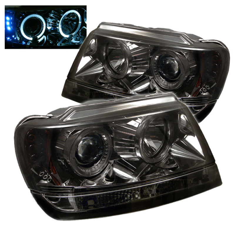 Spyder Jeep Grand Cherokee 99-04 Projector Headlights LED Halo LED Smke - PRO-YD-JGC99-HL-SMC 5011169
