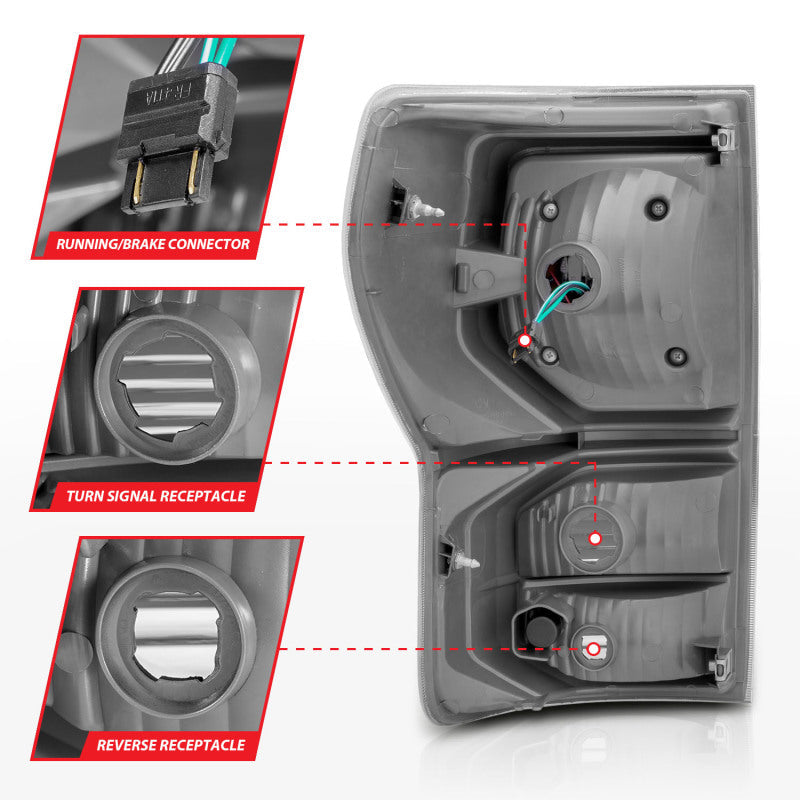Anzo 07-11 Toyota Tundra Full LED Tailights Black Housing Smoke Lens G2 (w/C Light Bars) 311387