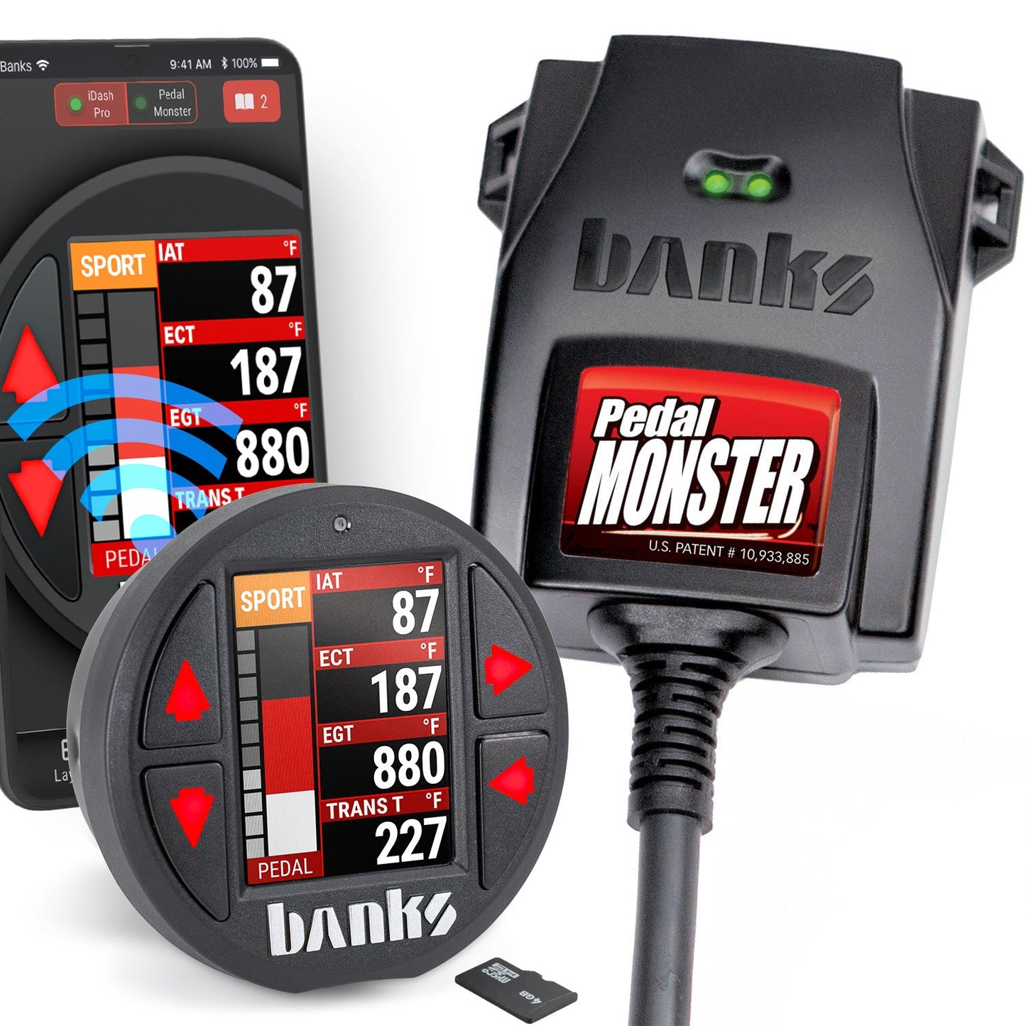 Banks Power Pedal Monster Kit Molex MX64 6 Way With iDash Data Pro 07-19 RAM and 11-20 FORD 6.7L 64313-CP
