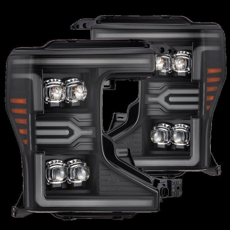 AlphaRex 20-22 Ford F-250/350/450 SD NOVA-Series LED Proj Headlights Bk w/Actv Light SeqSig & SBDRL 880338 *Discontinued