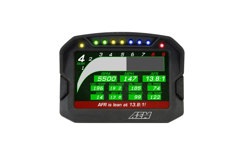 AEM CD-5LG Carbon Logging Digital Dash Display w/ Internal 10Hz GPS & Antenna 30-5603