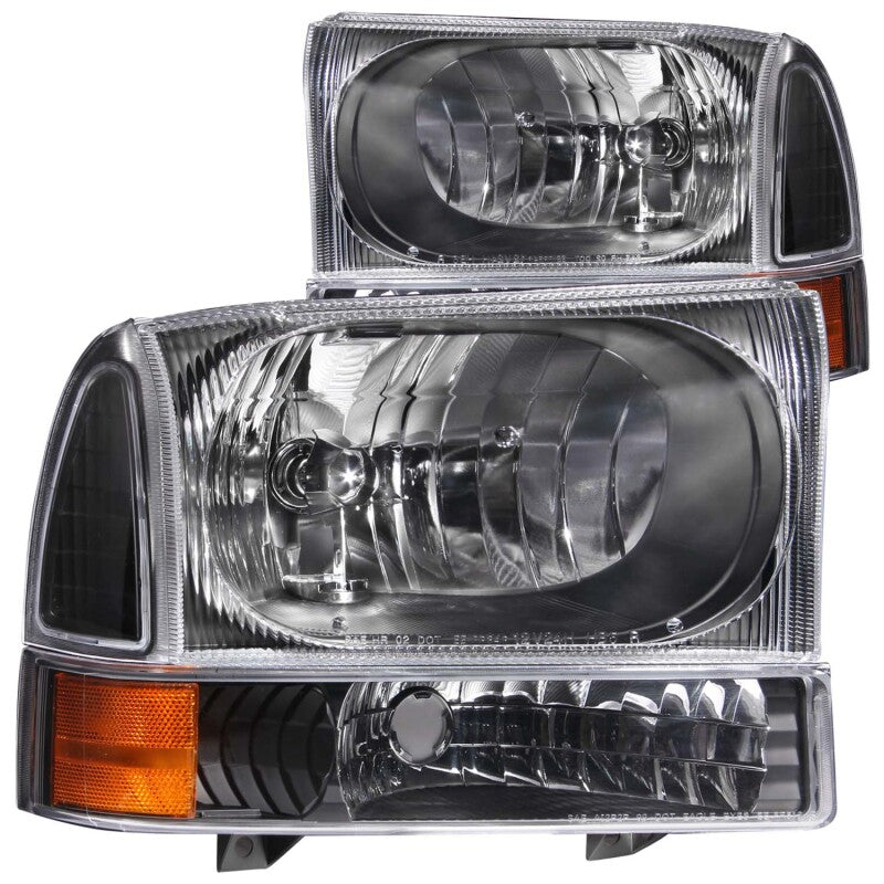 Anzo 2000-2004 Ford Excursion Crystal Headlights Black