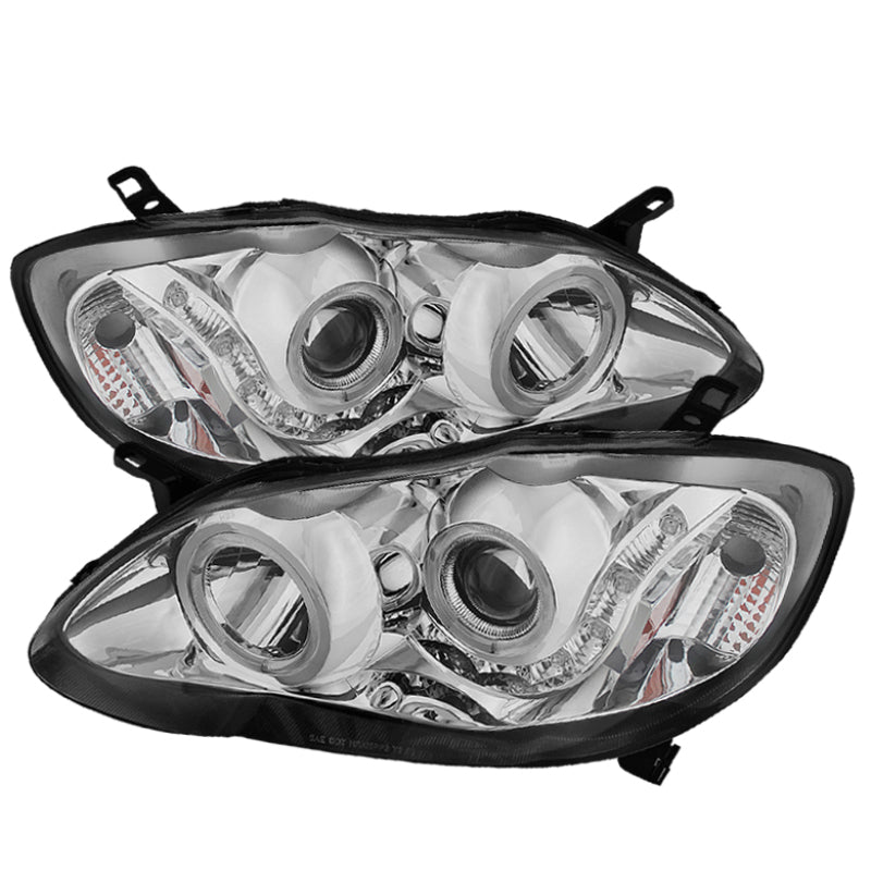 SPYDER Xtune Toyota Corolla 03-08 Projector Headlights LED Halo Chrome PRO-JH-TC03-LED-AM-C 5076298
