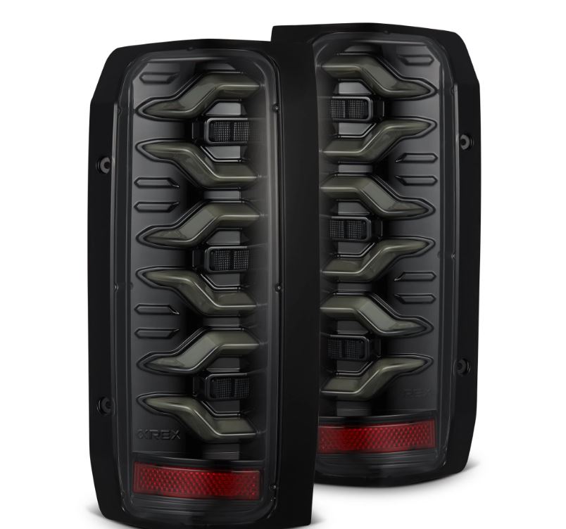 AlphaRex 87-96 Ford Bronco/F-150 Luxx-Series LED Tail Lights - Alpha-Black 658006 *Discontinued