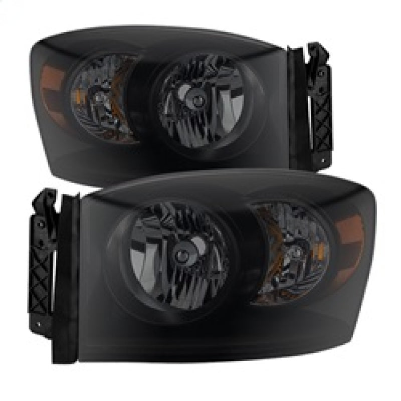 SPYDER Xtune Dodge Ram 1500 06-08 Amber Crystal Headlights Black Smoked HD-JH-DR06-AM-BSM 9030369