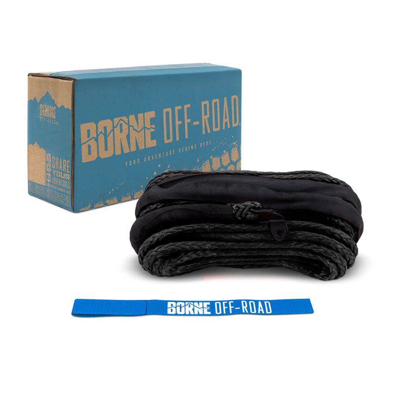 Borne Off-Road Synthetic Rope - 3/8in x 85ft - Black BNWN-SR-38-85BK
