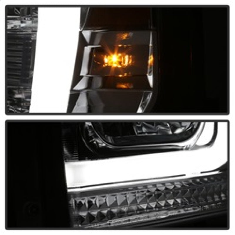 Spyder 08-10 Ford F-250 Super Duty V2 Light Bar DRL Projector Headlights - Chrm (PRO-YD-FS08V2-LB-C) 5084699
