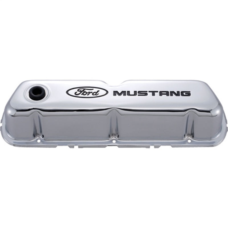 Ford Chrome Steel Valve Cover Set w/Mustang Logo FRD302-100