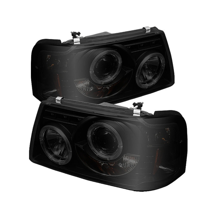 Spyder Ford Ranger 01-11 1PC Projector Headlights LED Halo LED Blk Smke PRO-YD-FR01-1PC-HL-BSM 5078476