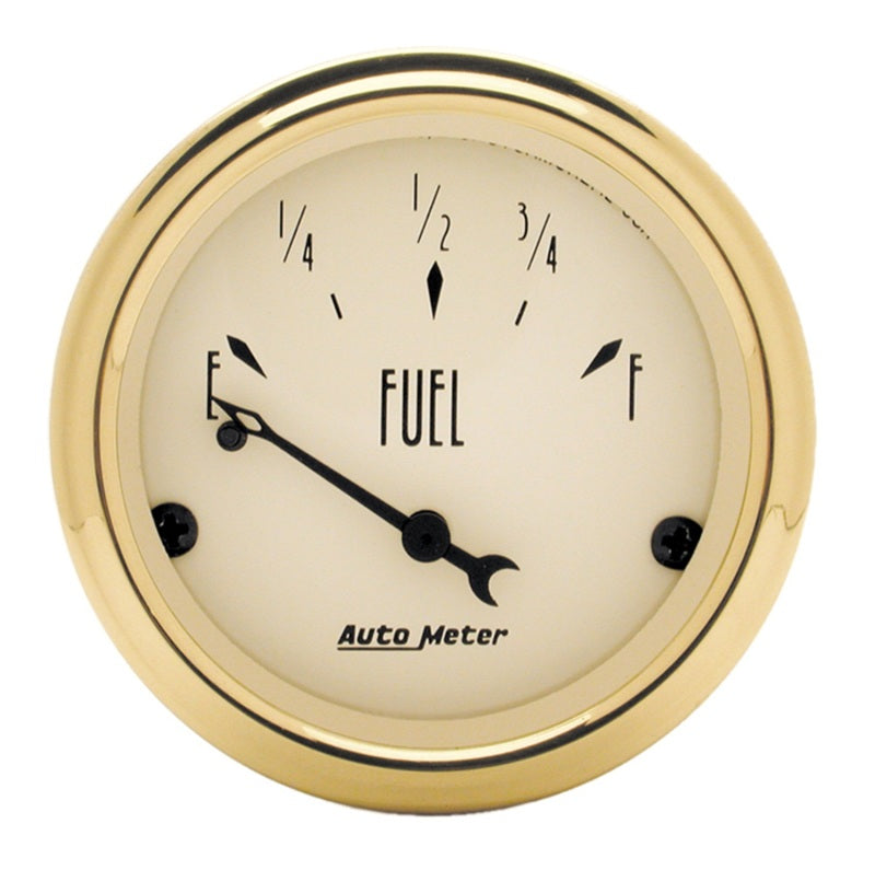 AutoMeter Gauge Fuel Level 2-1/16in. 0 Ohm(e) to 90 Ohm(f) Elec Golden Oldies 1504