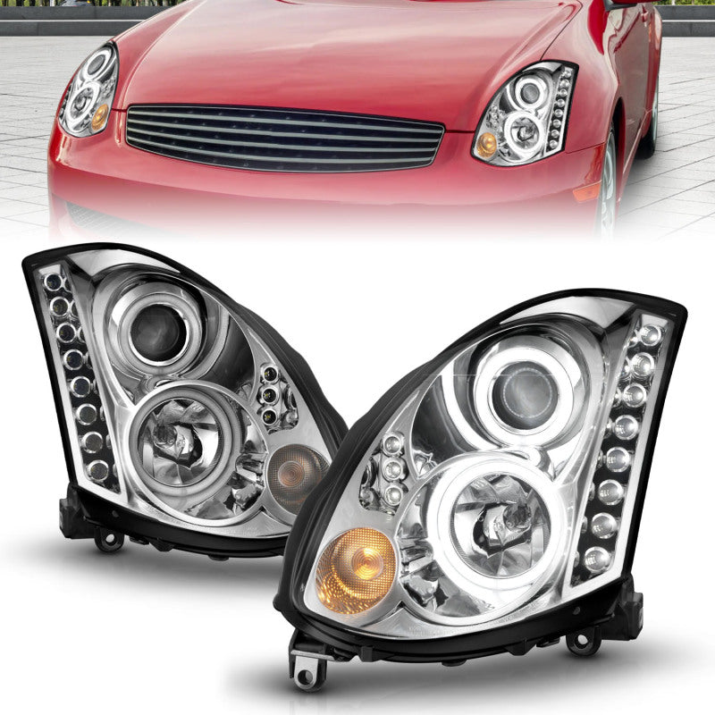 Anzo 2003-2007 Infiniti G35 Projector Headlights w/ Halo Chrome (CCFL)