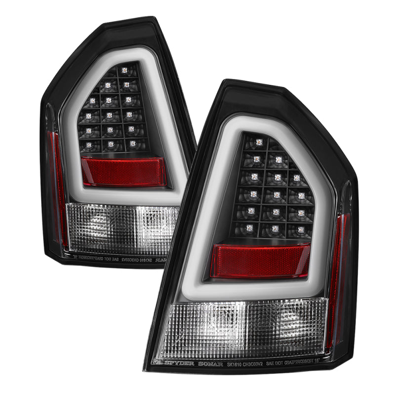 Spyder Chrysler 300 05-07 V2 Light Bar LED Tail Lights - Black ALT-YD-CHR305V2-LED-BK 5083326