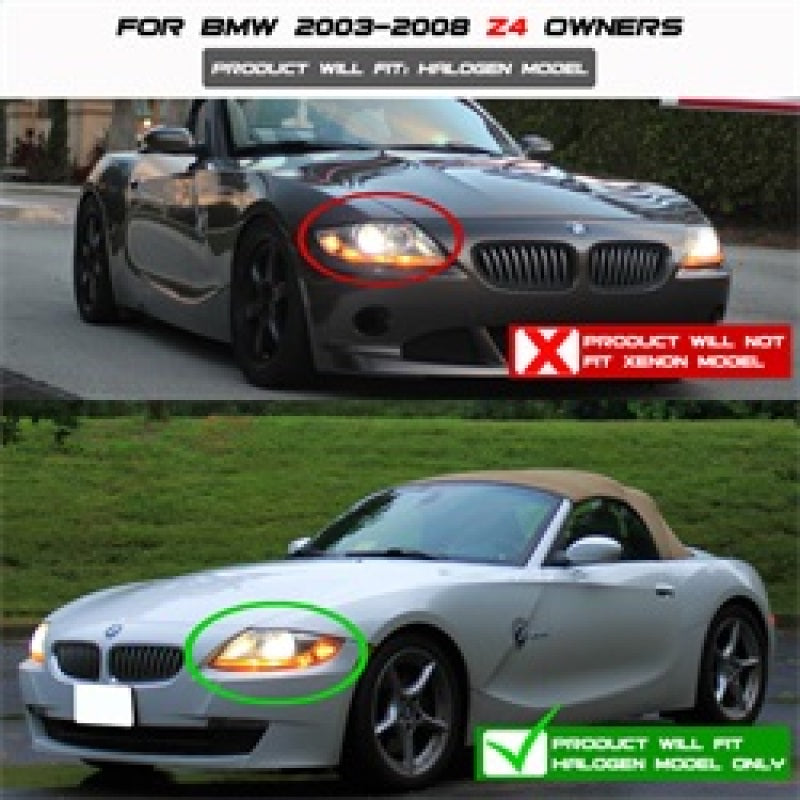 Spyder BMW Z4 03-08 Projector Headlights Halogen Model Only - LED Halo Chrome PRO-YD-BMWZ403-HL-C 5029089