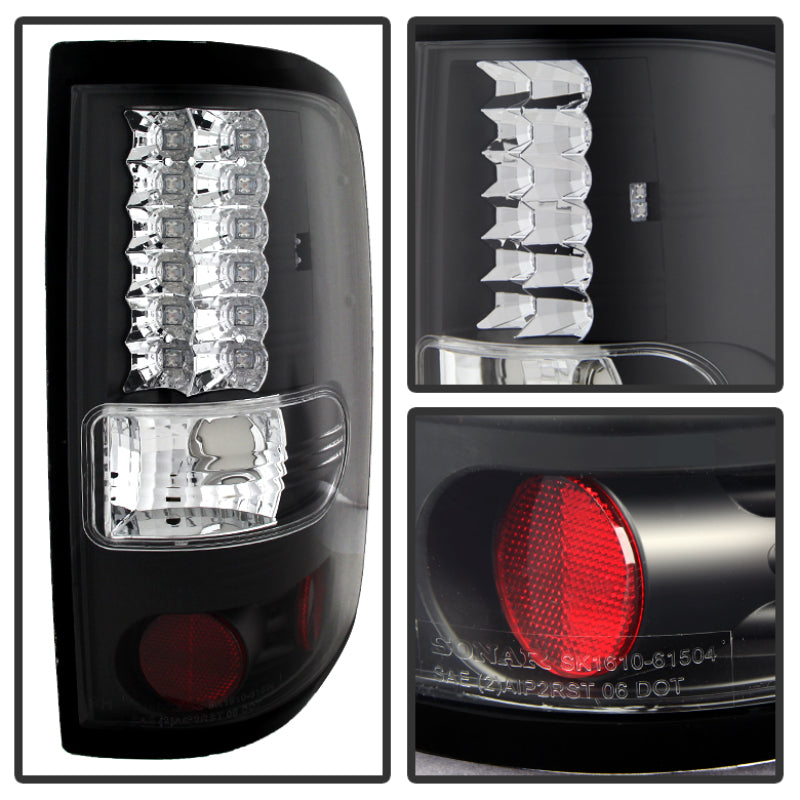 Spyder Ford F150 Styleside 04-08 (Not Fit Heritage & SVT)LED Tail Lights Black ALT-YD-FF15004-LED-BK 5003249