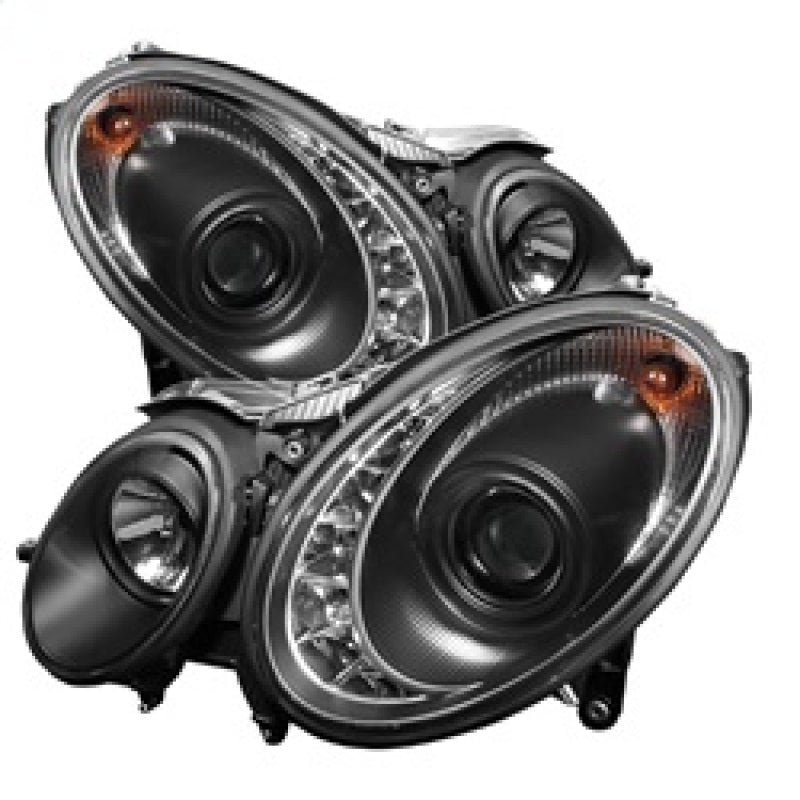 Spyder Mercedes Benz E-Class 07-09 Projector Headlights Halogen - DRL Blk PRO-YD-MBW21107-DRL-BK 5029379