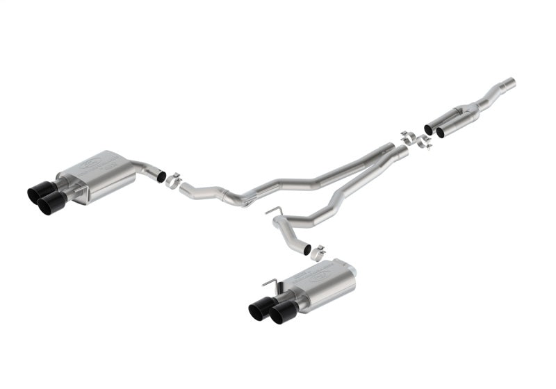 Ford Racing 2024 Mustang 2.3L Extreme Non-Active Cat-Back Exhaust w/GT Valance - Black Tip M-5200-M2EBV