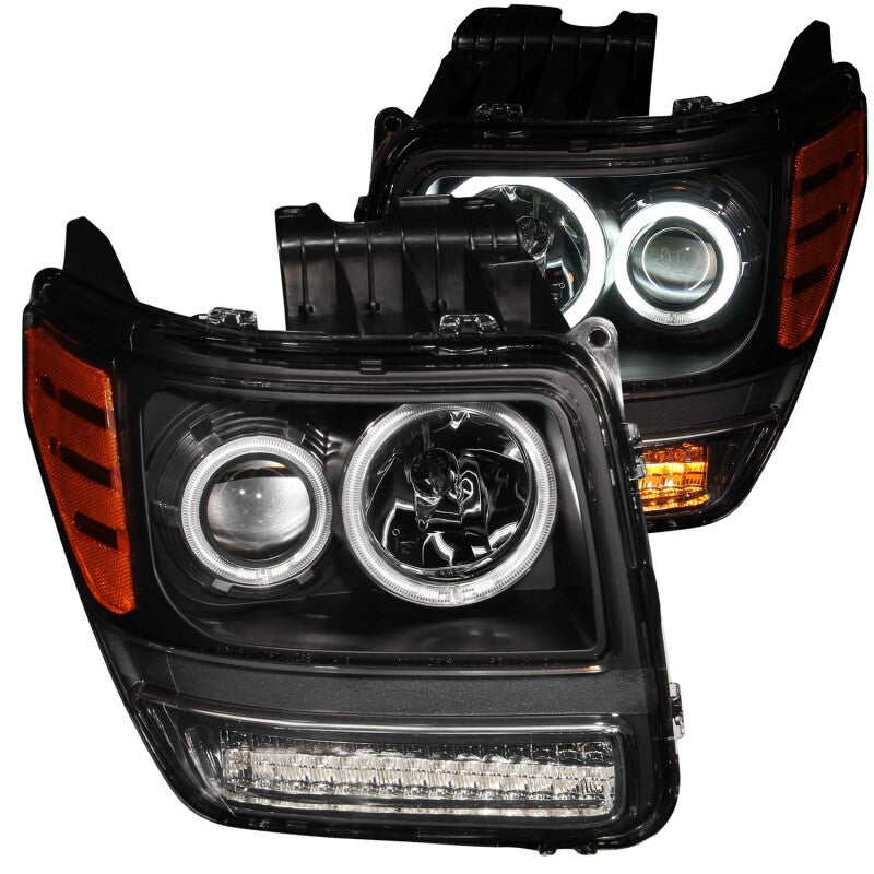 Anzo 2007-2012 Dodge Nitro Projector Headlights w/ Halo Black (CCFL) G2