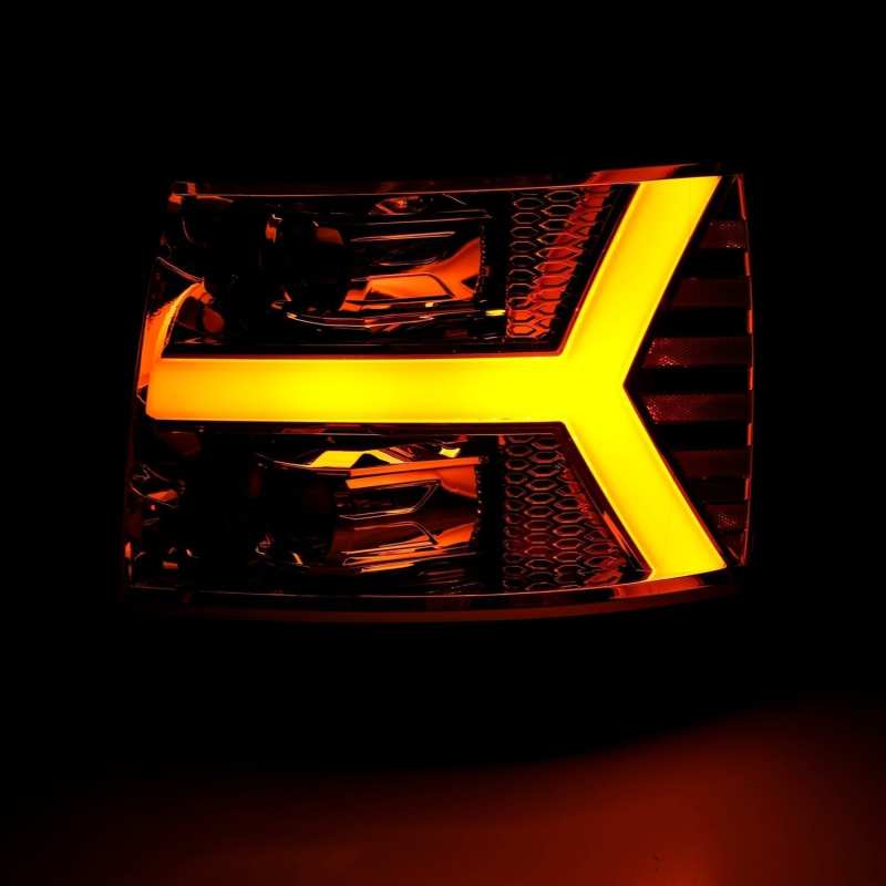 AlphaRex 07-13 Chevy 1500 LUXX LED Proj Headlights Plank Design Chrome w/ Activ Light/Seq Signal/DRL 880222 *Discontinued