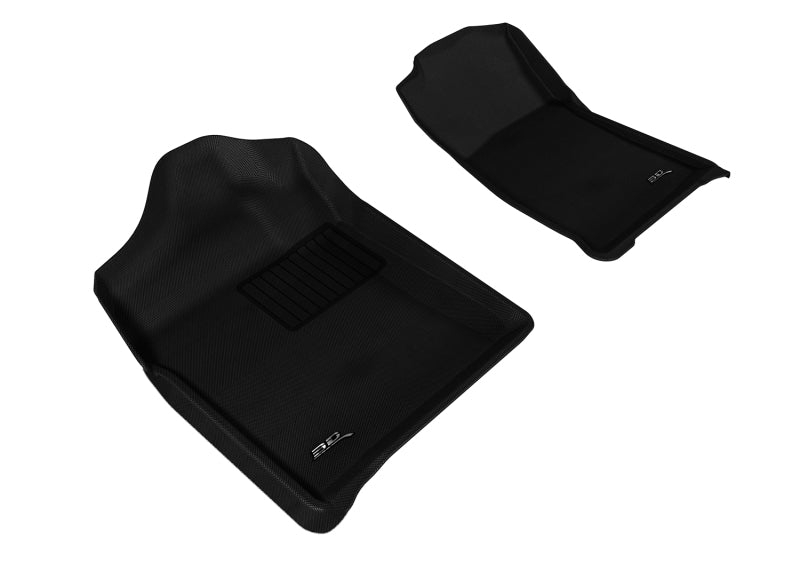 3D MAXpider 2007-2013 Chevrolet/GMC Silverado/Sierra Regular Cab Kagu 1st Row Floormat - Black L1CH05111509