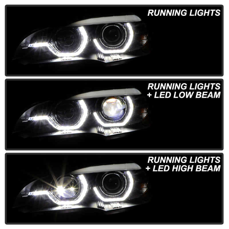 Spyder BMW X5 E70 07-10 Xenon/HID AFS High-Power LED Headlights - Black PRO-YD-BMWE7007AFSHIDAP-BK 5088239
